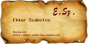 Ekker Szabolcs névjegykártya
