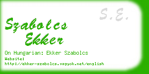 szabolcs ekker business card